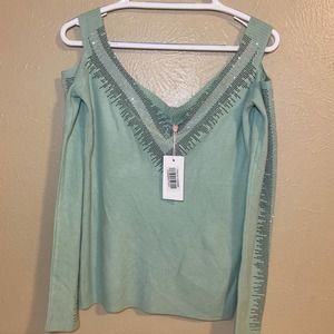 Bomy Collection Sweater / Top Green Women Size Medium NWT